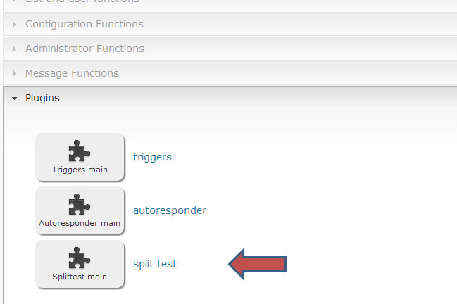 Select plugin from main dashboard.